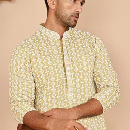 Anouk Men Geometric Embroidered Chikankari Kurta-picture-19