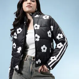 glitchez Floral Print Padded Bomber Jacket-picture-8