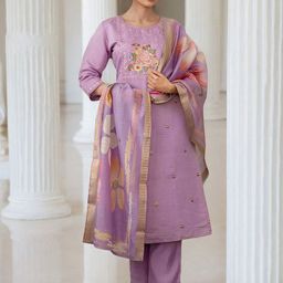 SANISA Women Floral Embroidered Kurta with Trouser & Dupatta-29
