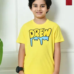 FITINC Juniors Boys Pack Of 2 Typographic Printed Cotton T-shirt-picture-3