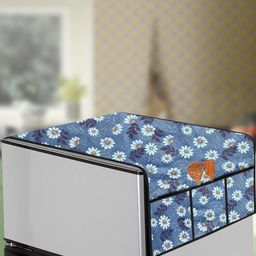 The Furnishing Tree Grey Printed Refrigerator Cover-82