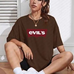TOGS & TERRE Women Typography Printed Round Neck Cotton Oversized T-shirt-picture-34