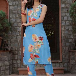 Anouk Women Floral Printed Regular Kurta with Trousers-image-74