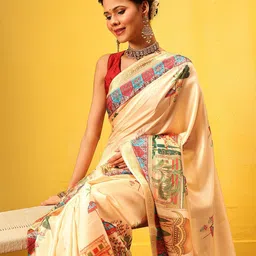 Silk Land Floral Printed Woven DesignZari Banarasi Saree-picture-33