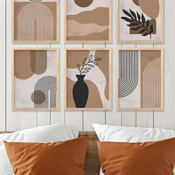 WALLLANE Brown 6 and more Piece Wood Abstract Wall Paintings-image-19