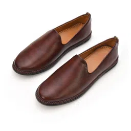 STEPHORN Mens Classic Brown Ethnic Slip-On Loafers-picture-43