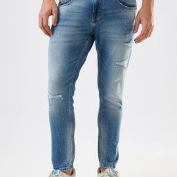 SPYKAR Men Slim Fit Mildly Distressed Heavy Fade Mid-Rise Jeans-image-48