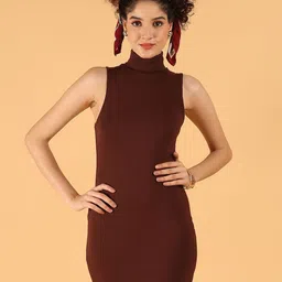 NoBarr High Neck Bodycon Mini Dress-image-98