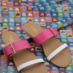 D LORZERI Women Colourblocked Open Toe Flats with Buckles-image-21