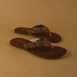 Ozuri Women Embellished Open Toe Flats-24