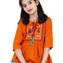 DMP FASHION Girls Embellished Embroidered A-Line Regular Top-18