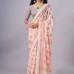 A.V.M. SILK MILLS Ethnic Motifs Pure Chiffon Saree-image-99
