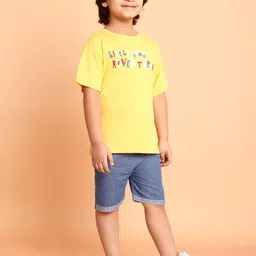YK Boys Typography Printed Pure Cotton T-shirt With Shorts-image-25