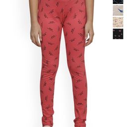 BAESD Girls Pack Of 5 Allover Printed Pure Cotton Slim Fit Leggings-image-21