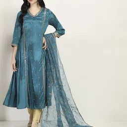 Rangriti Women Ethnic Motifs Print A-Line Midi Dress-image-32