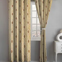 Lunar Days Grey Set of 2 Floral Room Darkening Long Door Curtain-image-56
