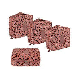 Aura Pink 4 Pieces Makeup Travel Pouch-14