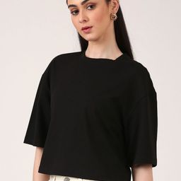 Jolene.club Round Neck Cotton Boxy T-shirt-image-79