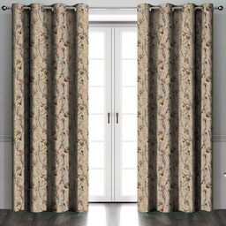 Myntra Elegant Homes Set Of 2 Grey Velvet Floral Door Curtain-picture-4