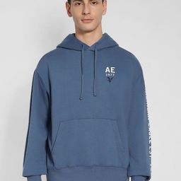 AMERICAN EAGLE OUTFITTERS Men Printed Hooded Oversized Pullover Sweatshirt-picture-3
