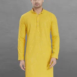 DIVISIVE Men Embroidered Thread Work Kurta-32