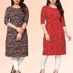 KETAKI FASHION Ethnic Motifs Printed Round Neck Straight Kurties-picture-26