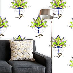 ArtzFolio Printed UV-Resistant Anti-Bacterial Green Lotus Peel & Stick Wallpaper-image-82