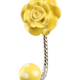 IndianShelf Yellow Floral Textured Ceramic Wall Hook-image-64