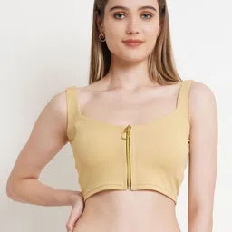 Popwings Women Solid Self Design Sweetheart Neck Crop Top-14
