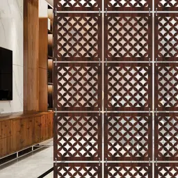 RANDOM Brown Geometric Window Blinds image 1