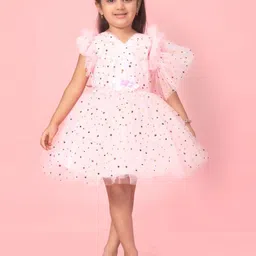 BAESD Flutter Sleeve Net Fit & Flare Dress-57