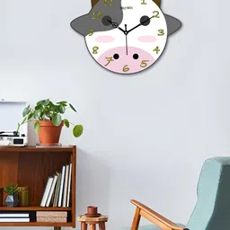 OLIVE TREE Grey & Pink Contemporary Wall Clock-7