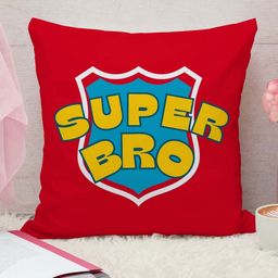 THE QUIRKY HOME White & Red Printed Square-Shaped Rakshabandhan Gift Pre-Filled Cushion-11