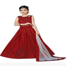 RJ ONLINE Girls Tie and Dye Semi-Stitched Lehenga & Unstitched Blouse With Dupatta-19