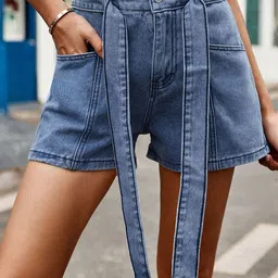 StyleCast Solid Women Denim Shorts-image-80
