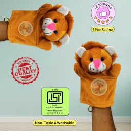 chi-chimpu toys Rabbit and Lion Hand Puppets image 3