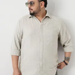 Urbano Plus Plus Size Long Roll-Up Sleeves Relaxed Fit Casual Shirt-image-70