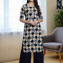 HERE&NOW Women Pack of 3 Ethnic Motifs Printed Daily Straight Kurtas-image-88