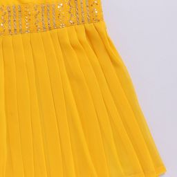 JBN Creation Girls Embroidered Regular Sequinned Kurta with Sharara & With Dupatta image 3
