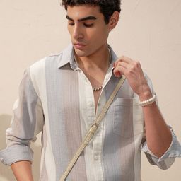 LOCOMOTIVE Men Striped Cotton Oversized Casual Shirt-image-52
