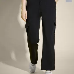 CORSICA Women Pack Of 2 Solid Relaxed High-Rise Cargos Trousers-image-68