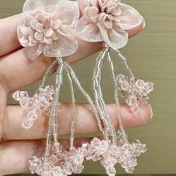 StyleCast x Revolte Artificial Beads Floral Shaped Drop Earrings-image-87