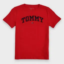 Tommy Hilfiger Boys Brand Logo Printed Round Neck Short Sleeves Cotton Casual T-shirt-image-18