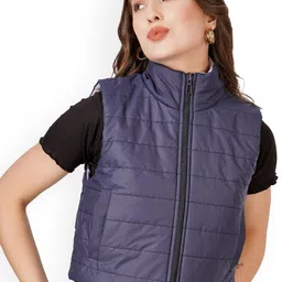 BLUEFICUS Women Crop Outdoor Bomber Jacket-image-11