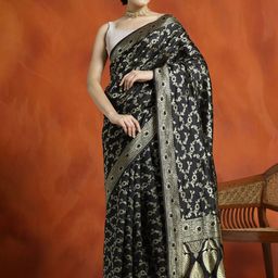 SHADOW & SAINING Woven Design Zari Silk Blend Banarasi Saree-picture-37