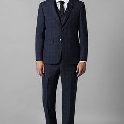 louis philippe Men Three Piece Suit Checkered Suit-picture-14