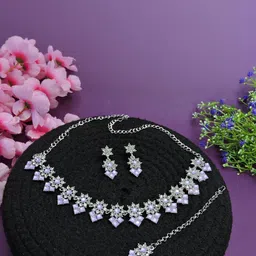 VATSALYA creation Women Purple Jewellery Set-image-64