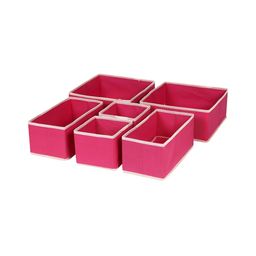 HOUSE OF QUIRK Pink Set of 6 Regular Drawer Organiser Organisers-57