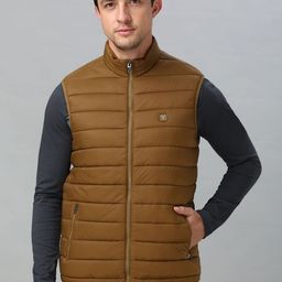 Van Heusen Athleisure Men Solid High Neck Sleeveless Quilted Jacket-51