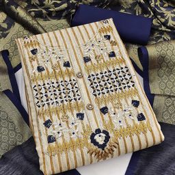 HERE&NOW Embellished Unstitched Dress Material-image-90